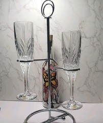 Set Of 2 Crystal Bohemia Champagne Flutes Jihlavske Sklarny