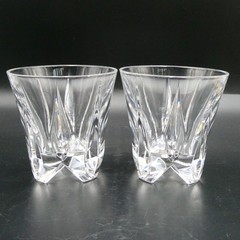 Lenox Crystal OASIS Pattern Double Old Fashioned Lowball Whiskey Glasses Pair