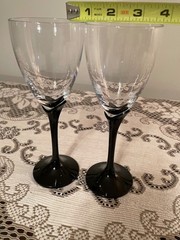 Vintage, Crystal, Alexandra Black Tulip, Champagne Flutes by Mikasa Set of 2
