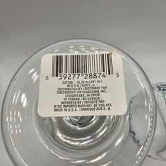 Set of 2 Greenbriar INT Footed Drinking Glasses Goblets Clear & Teal 7″ NEW