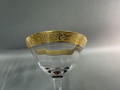 7 Tiffin Franciscan Rambler Rose 4 1/2 x 3 Stems Gold Rim Optic Sherbet Wine ?