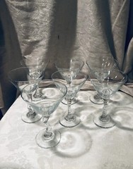 Libbey Bent Z Stem Clear Martini Glasses Set Of 6