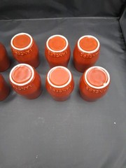 Set of 8: Vintage Lancers Terra Cotta Wine Cups, Brown Glaze, 1970s, Ceramic Mug