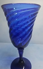 Cobalt Blue Set of All-Purpose Goblets with Swirled Bowl – Set of 6 – 14 oz.