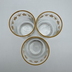 Vintage Set Of 3 Libbey Butterfly Gold Rimmed Juice Glasses Match Corelle Pyrex