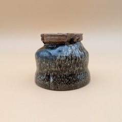 sake cup　”GUINOMI　HAGI-YAKI” peacock glaze 01