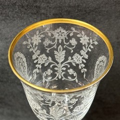 Tiffin-Franciscan CHERRY LAUREL Stem 17392 Wine Glass Elegant Gold 5 1/2 In.