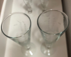 Vtg Javit Crystal 4 Clipper Schooner Sailing Ship Glasses Nautical Pilsner Beer