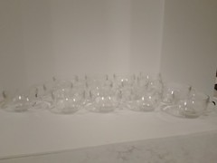 Vintage Clear Glass Punch Cups Set of 14 No Pattern 2.25″ Tall 3.5″ Diameter(55)