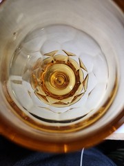 Viking Glass Georgian Low Water Goblets Amber Honeycomb Design Lot of 4 MCM