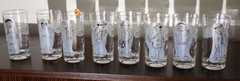 William Box Fabcraft 1950s DRUNKS Glass Drinking Tumblers – Complete Set of 8