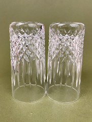 2 Waterford Ballybay Criss Cross Vertical Cut Crystal Highball Glasses 5 1/2»