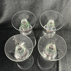 Block Crystal Carnival Pattern Iced Tea Glasses, 7 3/4″ Set of 4 Art Deco