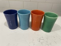 Fiesta Vintage Juice Tumbler Red Orange Cobalt Blue and Green Set of 4 Cups