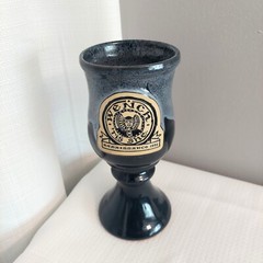 Wench Tis She Stoneware Goblet Pedestal Renaissance Drip Glaze Cup Mug 1998