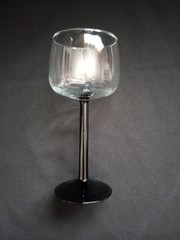 Set of 4 Cristal D’Arques-Durand Domino Signature Black Luminarc Wine Glasses