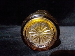 Amber Glass American CONCORD Brockway DAISY TIARA Tumbler 5.25″H 10oz