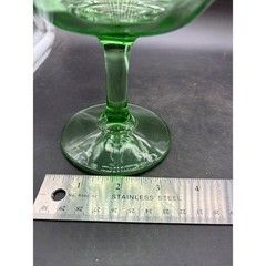 Vintage Green Depression Glass Sherbet Dessert Compote Dish