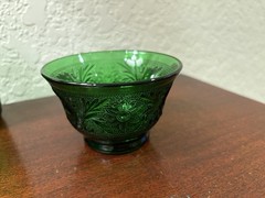 Anchor Hocking Vintage MCM Green Sandwich Custard Cup/Juice Glasses