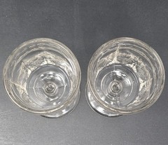 Set Of 5 Vintage Jenkins Glass Grape And Thumbprint Goblets Early 1900’s