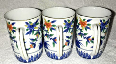 Vintage Lot 3 Japanese Porcelain Coffee Cups Mugs Daiichi Toki Takahashi Floral