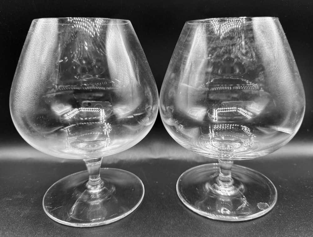 ESTATE CLASSIC GLASS OR CRYSTAL SNIFTER COGNAC BRANDY PAIR GLASSWARE BARWARE
