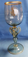 Antique VENETIAN GLASS GOBLET 12.25″ Large
