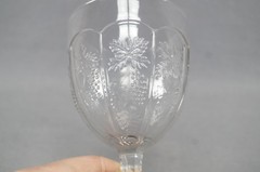 EAPG Boston & Sandwich Arched Grapes Victorian Pressed Water Goblet Circa 1870s