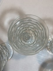 6- Vintage Indiana Glass Colony Whitehall Cubist Clear Footed Juice Glass 4oz