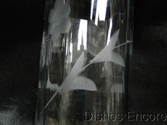 Clear w/ Gray Cut Flowers & Leaves, Optic: Flat Tumbler (s), 5 3/8″ — CR#089