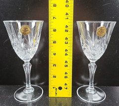 4 Cristal De Flandre Salzburg Wine Glasses Set Crystal Clear Stemware France Lot