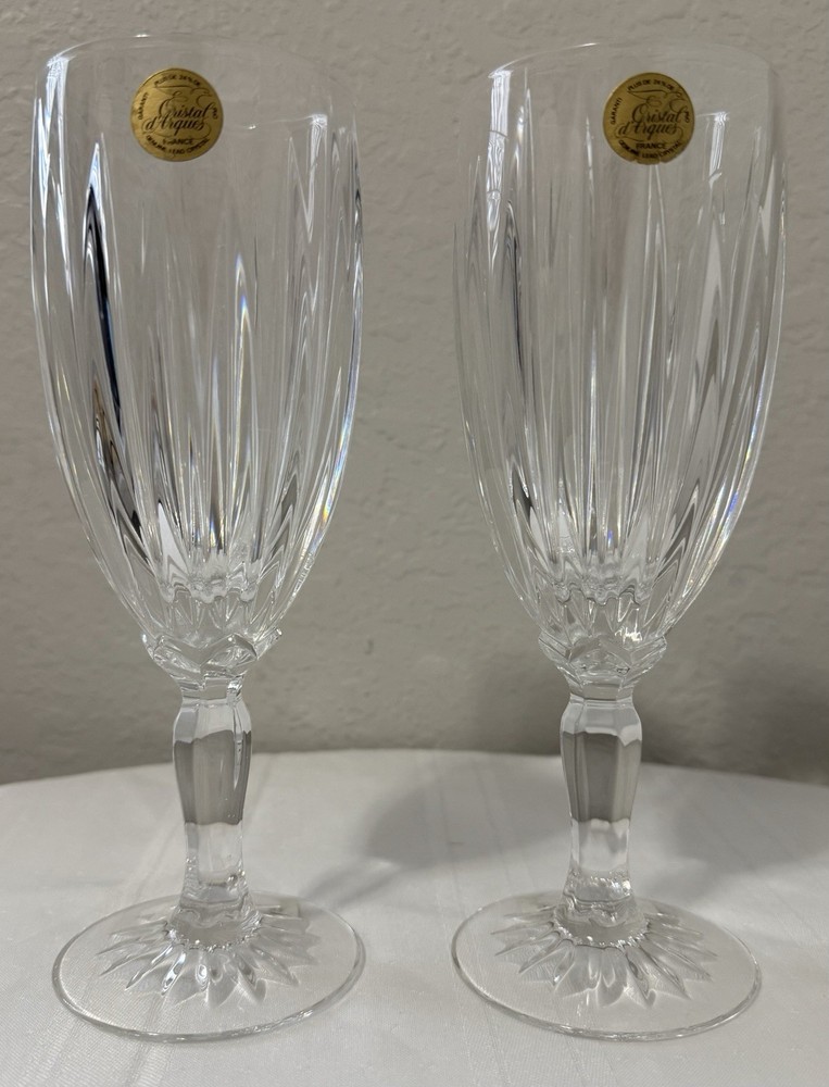 CRISTAL d’ARQUES Crystal Classic Iced Beverage Glasses France Set of 2