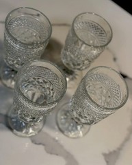 Vintage Set Of 4 WEXFORD 6 3/4” WATER Goblets By Anchor Hocking 8 oz