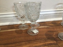 Sets 6 (or 5) Libbey Hobstar Star of David Wine Water Goblets Glass MINT READ