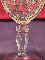 Kristal Zajecar Wine Glasses Set of 4 Pinwheel & Star Cut Pattern