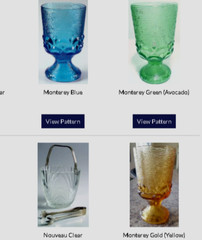 4) Brockway MONTEREY GREEN Avocado Glass WINE or JUICE GOBLETS 4-3/4″ RARE EXC