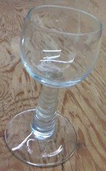 Vintage MCM Cordial Glasses Set Of 2 Beehive Stem Ribbed Clear 4″ H 1.75″ D