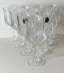 (10) Cristal D’ Argues Longchamp Wine Glass Stemware 6.5″ EXCELLENT