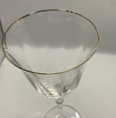 Mikasa Sonata Gold Rim Wine Glass Vintage Crystal 8″ Replacement USA