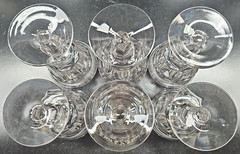 6 Imperial Glass Old Williamsburg Clear Water Goblets Vintage Stemware Retro Lot