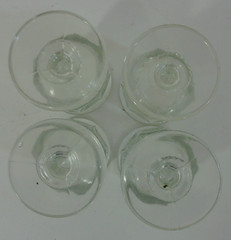 Vtg Set of 4 Art Deco Clear Glass Cordial Sherry Port 2 Oz Glasses