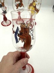 Pottery Barn Rainbow Mountain Reindeer Christmas Handpainted Goblets