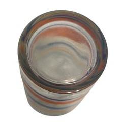 4 Vtg Libbey Mambo Fiesta Tumbler Teal Stripe 16oz Ice Tea Water Glass Retro SEE