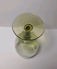 Vintage 7″ Olive Green Water/Ice Tea Stem Glass Wine Goblet