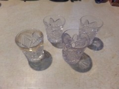 4 EAPG U.S. Glass Co Pennsylvania Balder Whiskey Glass Tumblers 2 ounces Rare