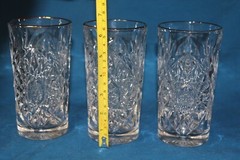 Libbey Hobstar Iced Tea/water Glasses With Gold Rims 6 1/4” Set Of 3