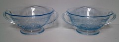 Fostoria JUNE (AZURE BLUE) Cream Soup Bowls SET OF TWO More Here