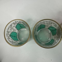 Moroccan Style Glasses Gold Rimmed 4″ Tall Green Pink Red Purple/blue T3