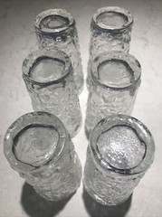Vintage Anchor Hocking Milano Clear Glass Pitcher & 6 Tumbler Glasses MCM