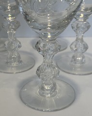 Cordial Glasses Crystal Etched W/ Silver Rim Set of 9